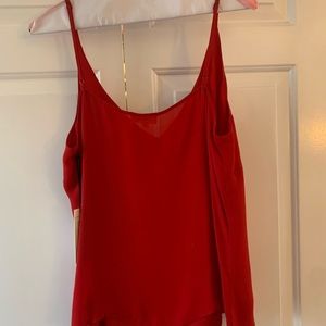 L’Agence red silk cami